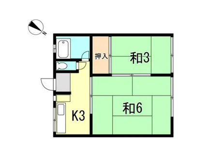 サチズライフ萩乃町(2K/1階)の間取り写真