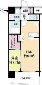 セレニテ東三国ミラク(1LDK/5階)の間取り写真