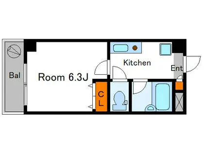 エクセルシオール(1K/1階)の間取り写真