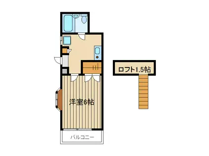 プチアミ(1K/2階)の間取り写真