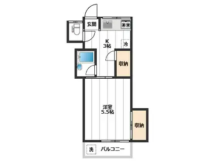 坂上コーポ(1DK/2階)の間取り写真