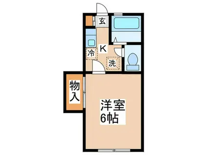 コゼットA(1K/1階)の間取り写真