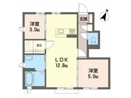 エスペランサ・楓 B棟(2LDK/1階)の間取り写真