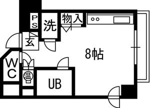 FROM・A(ワンルーム/2階)の間取り写真