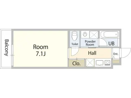 GRADO(1K/2階)の間取り写真