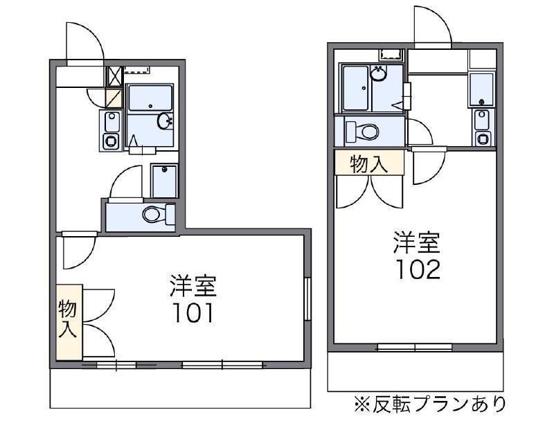 レオパレス50(1K/1階)の間取り写真