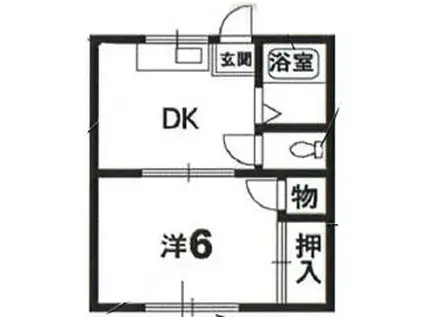 辻ハイツ(1DK/2階)の間取り写真