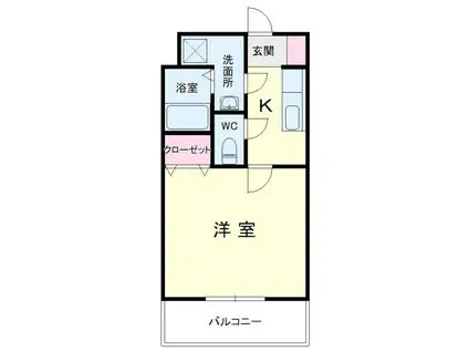 ポジションI(1K/1階)の間取り写真