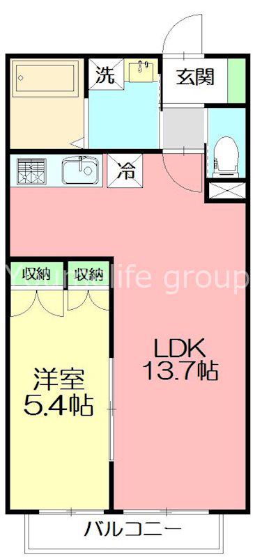 RAFFINATO湘南(1LDK/2階)の間取り写真