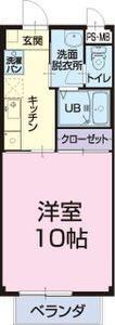 ルミエール蒲池(1K/1階)の間取り写真