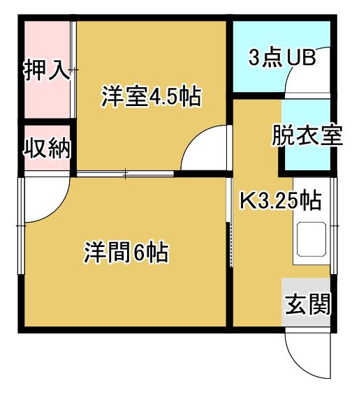 舞ハウス(2K/2階)の間取り写真