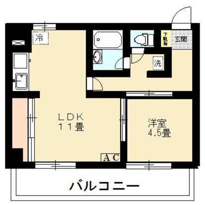 平和台クリスタル217(1LDK/4階)の間取り写真