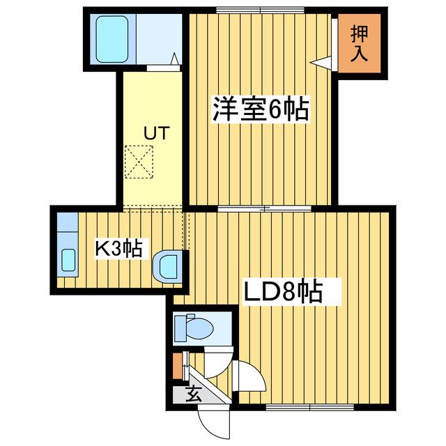 第8ベルハイム(1LDK/2階)の間取り写真