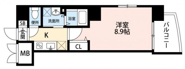 GRACECOURT上八丁堀(1K/10階)の間取り写真