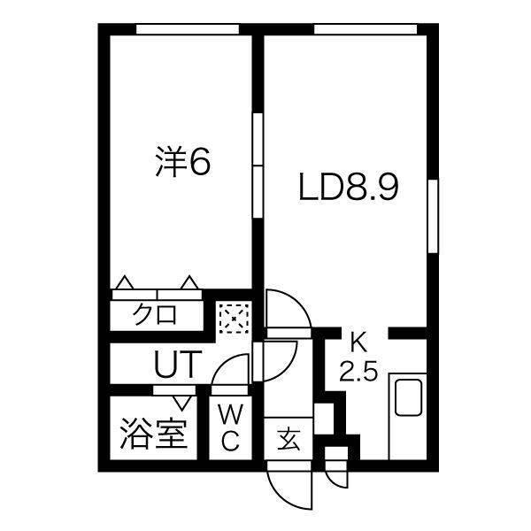 グランメール月寒東(1LDK/3階)の間取り写真