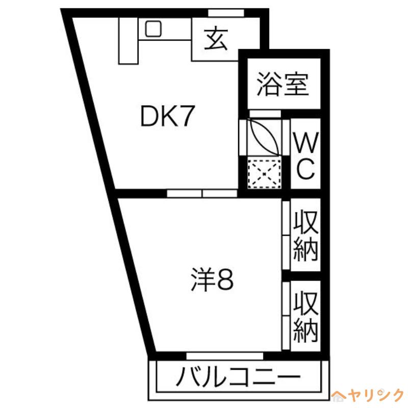 アベニュー22(1DK/8階)の間取り写真