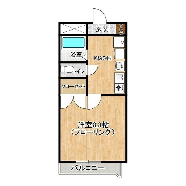 アコーズ泉中央(1K/4階)の間取り写真