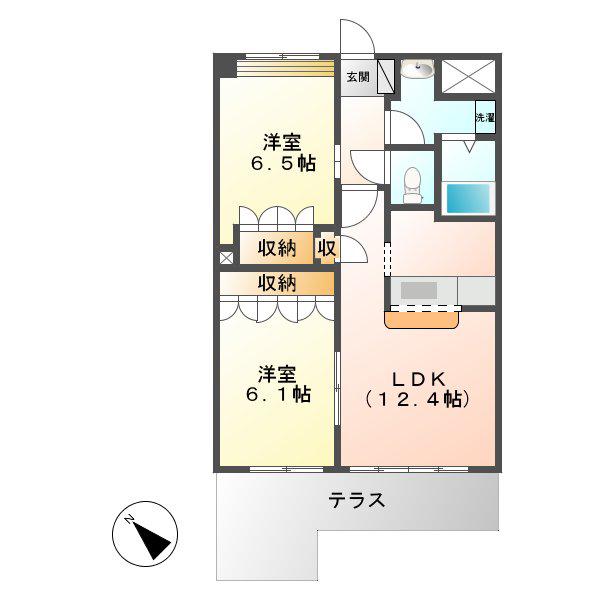 MIURAMANSION(2LDK/1階)の間取り写真