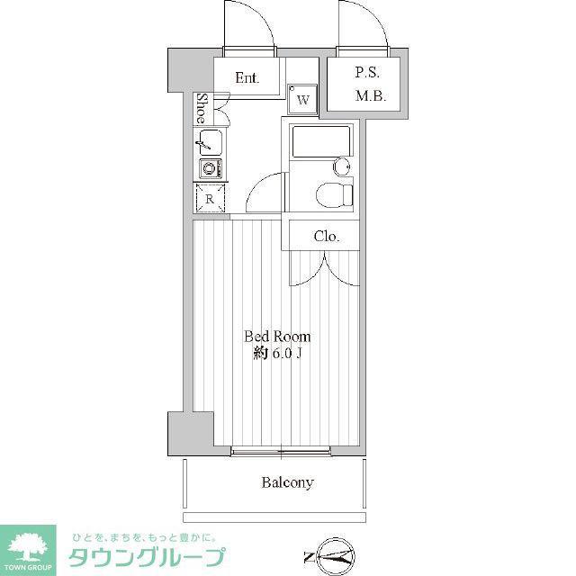 スペーシア池上(1K/5階)の間取り写真