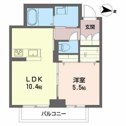 べアーレ(1LDK/1階)の間取り写真