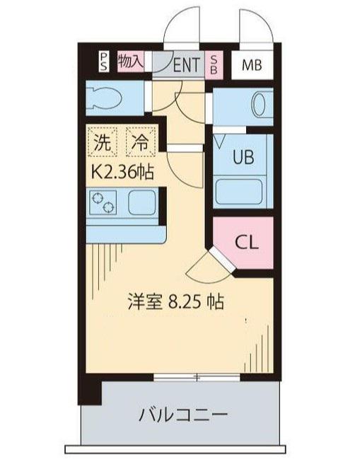 ウィッシュ・スクエア・イースト(1K/4階)の間取り写真