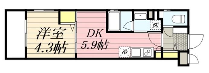 HF東武練馬レジデンス(1DK/2階)の間取り写真