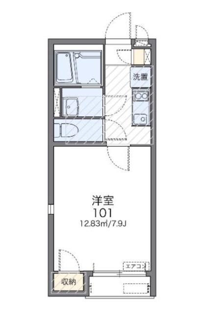 レオネクスト桂台(1K/1階)の間取り写真