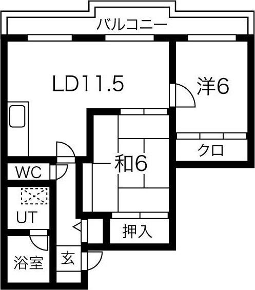 サンシャイン中島公園(2LDK/3階)の間取り写真