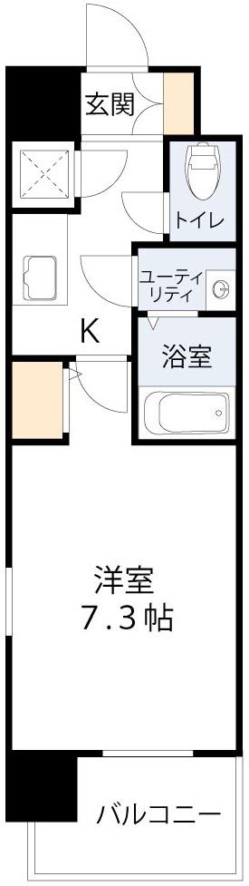 レジュールアッシュ福島キューズ(1K/9階)の間取り写真