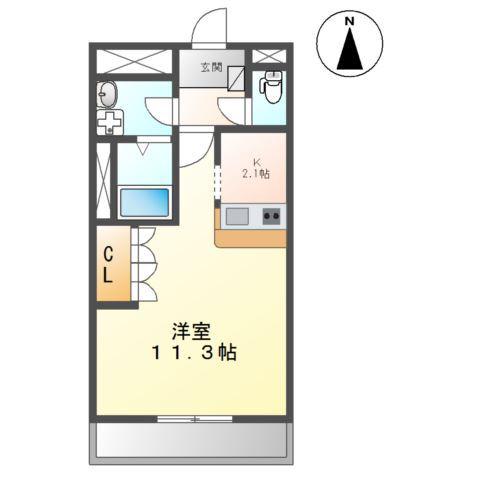 名鉄広見線 明智駅(名鉄) 徒歩4分 2階建 築18年(1K/2階)の間取り写真