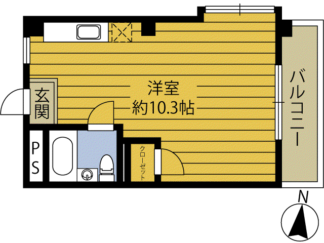 コーポごとう(1K/3階)の間取り写真