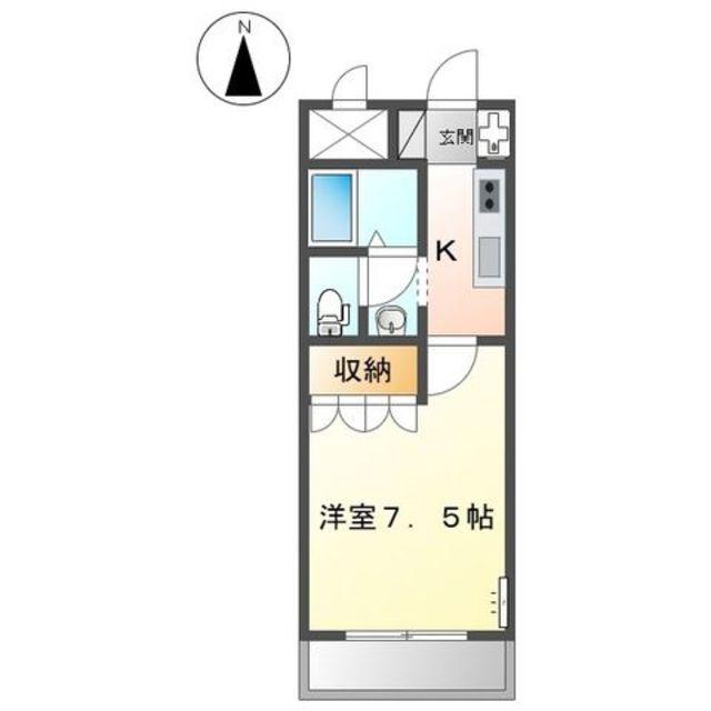 JR身延線 富士宮駅 車で15分 2階建 築23年(1K/2階)の間取り写真