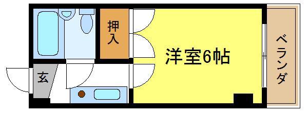 ミタカホーム8番(1K/2階)の間取り写真