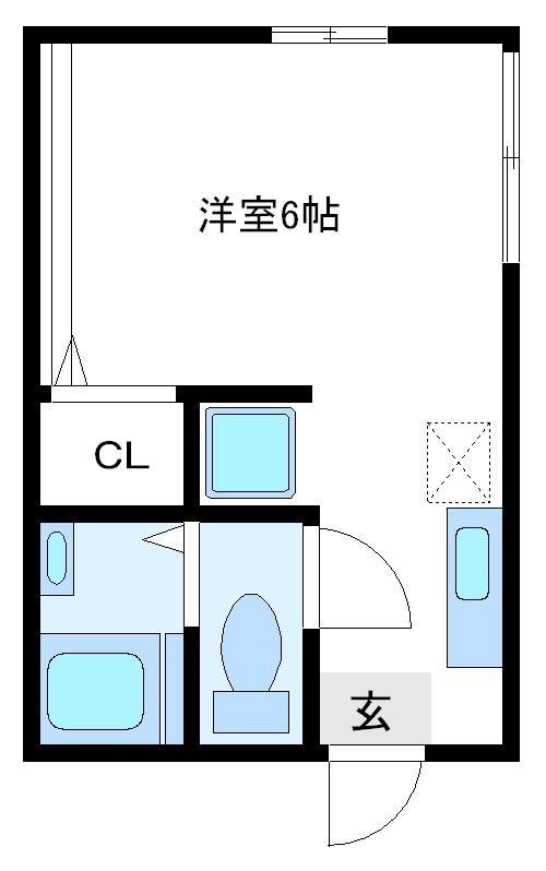 メゾン山口(1K/2階)の間取り写真