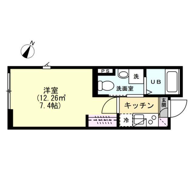 WITH FUN 小田急相模原駅前(1K/3階)の間取り写真