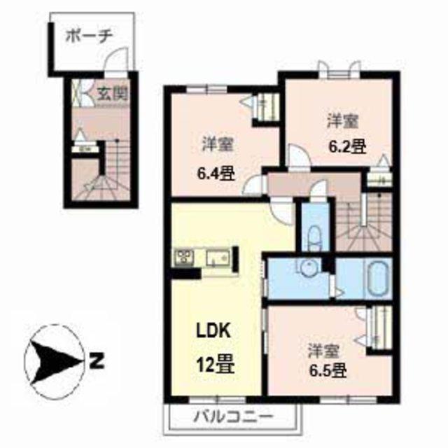 メゾンカンタービレ(3LDK/2階)の間取り写真