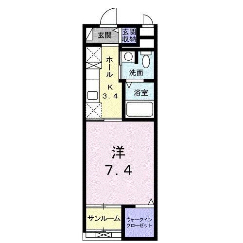 サンリット 城南(1K/1階)の間取り写真