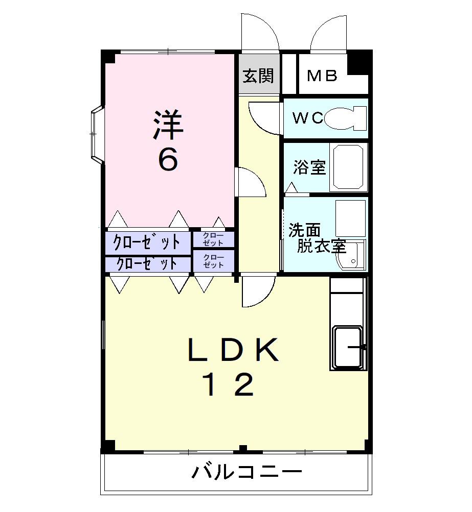 グランシェーヌ(1LDK/3階)の間取り写真