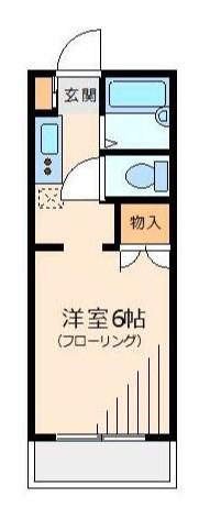 京王線 府中駅(東京) 徒歩12分 2階建 築35年(1K/1階)の間取り写真