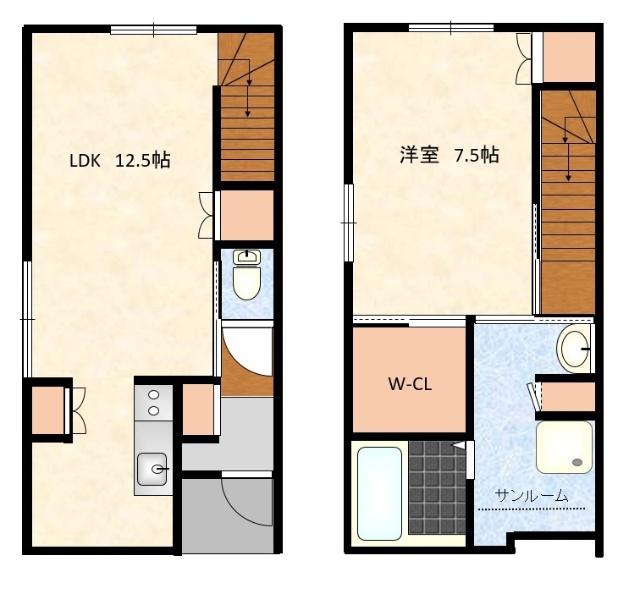GRASSE本郷町I(1LDK/1階)の間取り写真