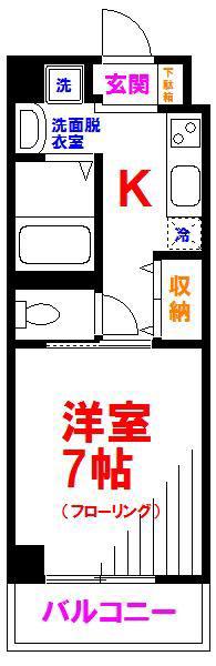 TEC小作(1K/6階)の間取り写真