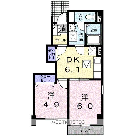 ハッピ-スマイル・K.J(2DK/1階)の間取り写真