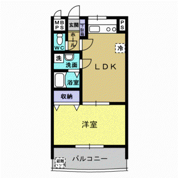 GRANDEUR TENJIN(1LDK/5階)の間取り写真