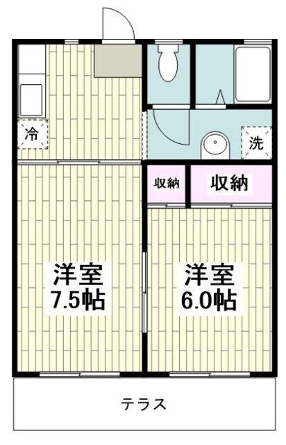 メール ダジュール(2DK/1階)の間取り写真