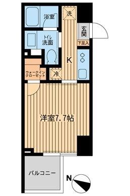 ザ・カシワ拾番(1K/7階)の間取り写真