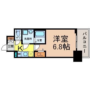 プレサンス錦プレミアム(1K/8階)の間取り写真
