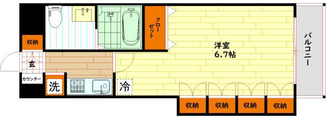 エステムコート梅田・天神橋IIIアヴァンテ(1K/9階)の間取り写真