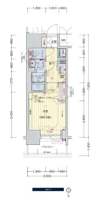 プレサンス広小路通葵(1K/7階)の間取り写真