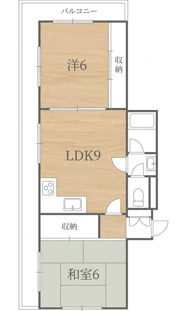 ムックビルパート20(2LDK/7階)の間取り写真