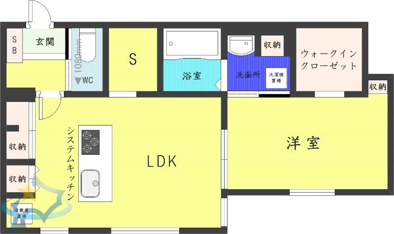 RーFINO札幌桑園(1LDK/5階)の間取り写真